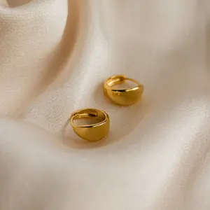 Olivia Hoops by Caitlyn Minimalist - Thick Dome Hoop Earrings - Chunky Gold Hoop Earrings - Statement Jewelry - Best Friend Gift