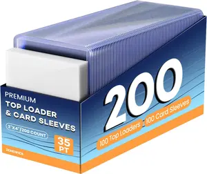 Card Sleeves Top Loaders 200 Cards 3" x 4" Hard Plastic Top loaders Baseball Card Protectors