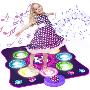 Rechargeable Dance Mat with 8 Light-Up Keys, Bluetooth, 6 Game Modes, 3 Difficulty Modes, Volume Control & Built-in Music Best Tiktok Gift For Kids