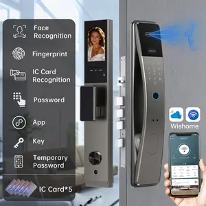 3D Face Recognition Electronic Door Lock with Camera, Fingerprint Password Unlock, Keyless Smart Lock, Secure Home Access Control, Biometric Door Lock, Door Security Lock