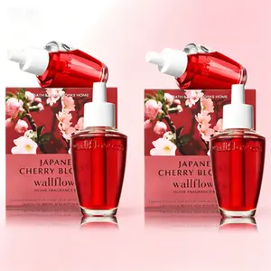Fragrance Oil Wallflower Plug Refills - Japanese Cherry Blossom Scent - 2 Boxes, 4 Bulbs - Long Lasting Home Fragrance - Oil Absorbent Wick Refills