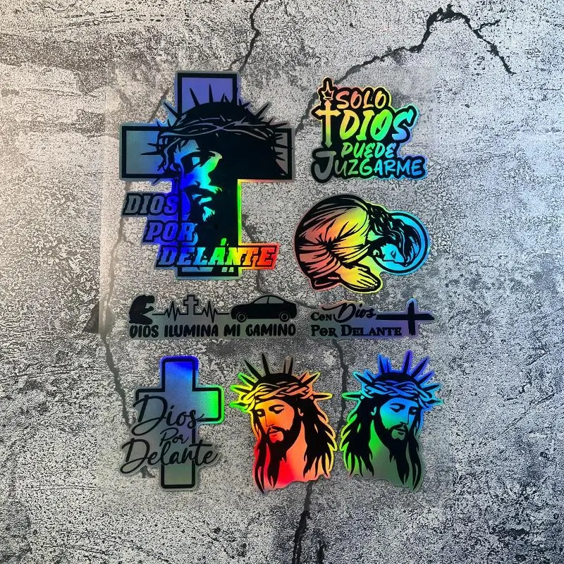 1SET Faith Inspirational Jesus Rainbow Sticker - For Cars, notebooks, backpacks, Decal Sticker, Sticker Decals, Decals Stickers