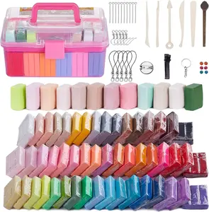 62/88/100 Pcs Polymer Clay Kit Creative Moldable Clay for Kids DIY Starter Kits Oven Baked Model Clay Non-Sticky with Sculpting Tools Craft Supplies Unique Gift for Children & Artists - Colorful Marker Set