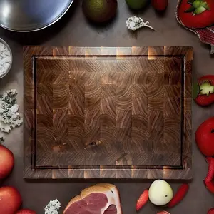Black Walnut End Grain Cutting Board 15 1/2n x 12in x 1 1/2in