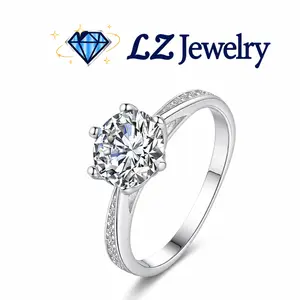 #22 (Queen 1/2/3CT) 925 Sterling Silver Synthetic Moissanite Ring