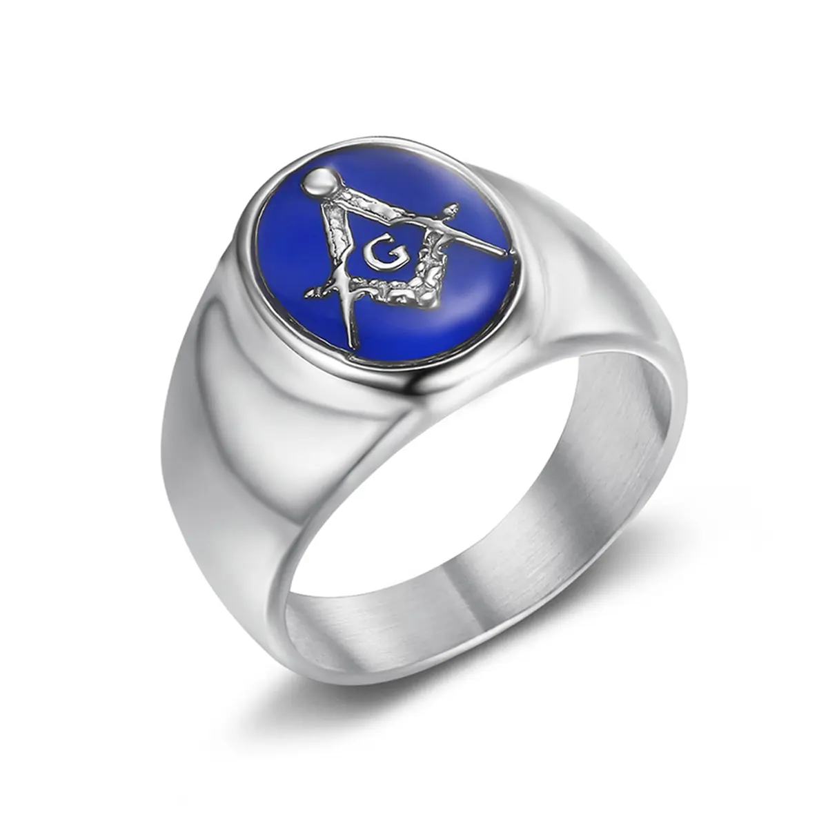 Men's Fashionable Minimalist Hip-hop AG Pattern Anti-rust Stainless Steel Ring - Compass Element, Geometric-shaped, Classic Band, Signet Styles - Durable Versatile Accessory for Daily Wear & Parties, Compass Element Rings, Geometric-Shaped Rings