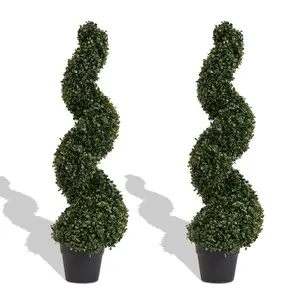 2pcs Simulated boxwood bush shrub for front porch planter indoor outdoor decoration simulated potted plants, UV resistant, colorfast, Christmas, Halloween decoration, wedding decoration