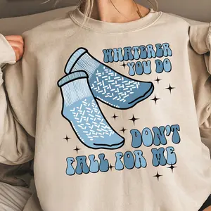 Please Don't Fall For Me Shirt, Funny pct CNA Easter Day Nurse Icu Ortho Rn Shirt, Funny Grippy Sock Tee