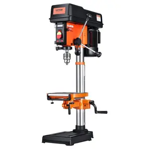 VEVOR Benchtop Drill Press, 3.2 Amp, 5 - Speed Adjustable Drill Press with 650/1050/1800/2350/3100 RPM, 10 - inch Swing, Cast Iron Frame, 0 - 45 Tiltling Worktable, Work Light, for Drilling Wood MetalVEVOR Super Brand Day