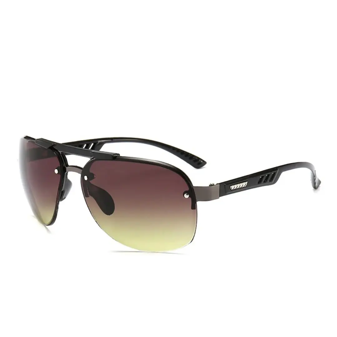 2021 Fashion Vintage Metal Pilot Sunglasses for Men, Classic Brand Coating Lens Driving Eyewear, Anti-Ultraviolet, Color-Tinted, Dark-Tint Men's Sunglasses, Anti-Ultraviolet Men's Sunglasses