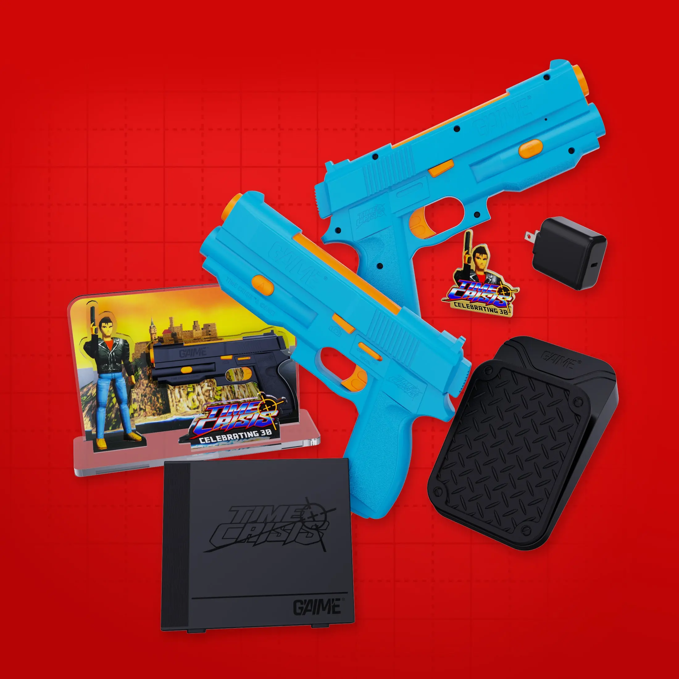 GAIME AI Precision Motion Control Light Gun - Official Time Crisis Licensed IP USB Arcade Shooter, Plug & Play Retro TV Game Controller, Ergonomic Bundle for Family Entertainment, Gamer Gift, No Complex Adjustment, No Tedious Calibration