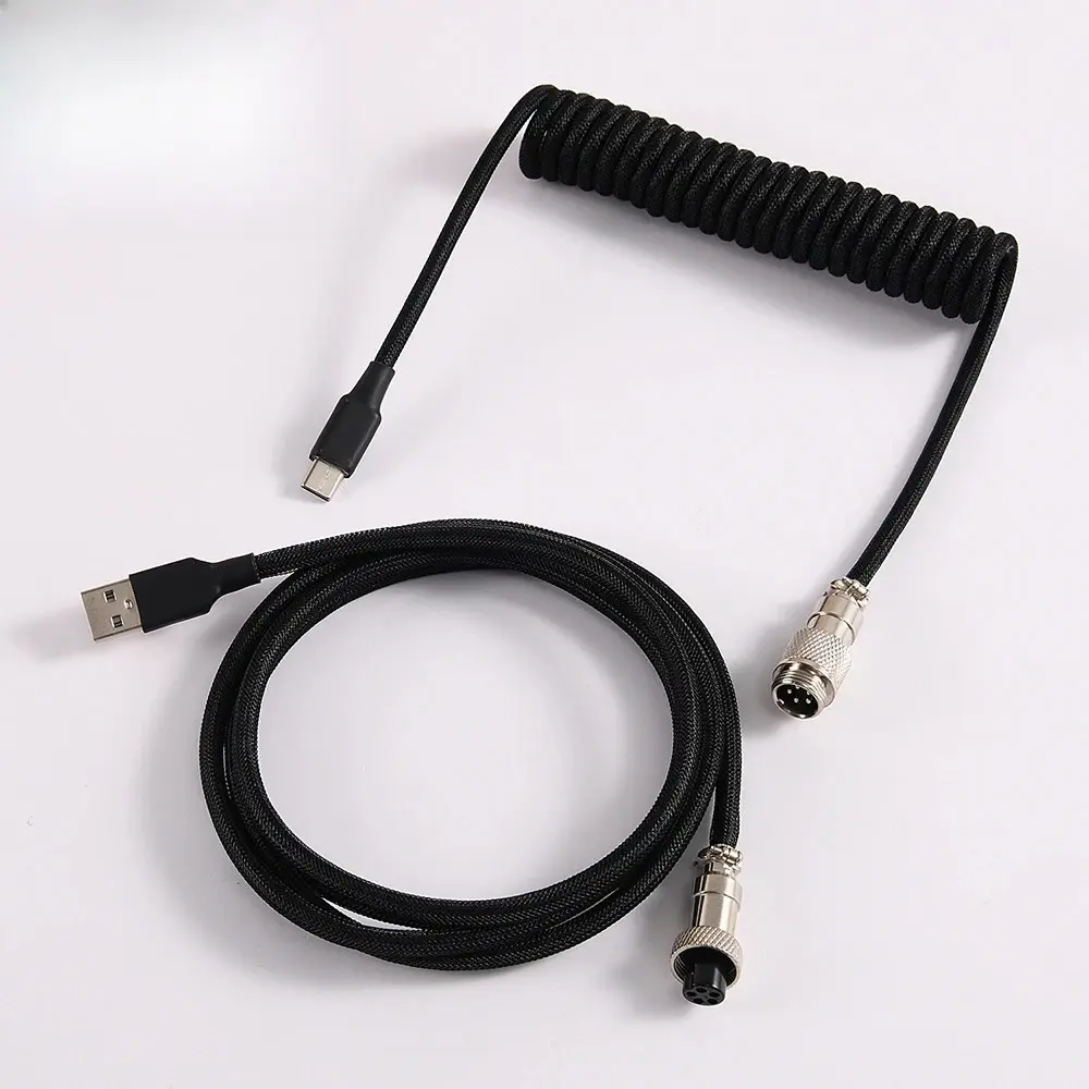 Keyboard Cable GX12 USB2.0 Aviation Connector Wires For Pc Data Cable Type C Computer Hardware Interface Accessories, Type C Wired, Data Sync Cable, USB Cables