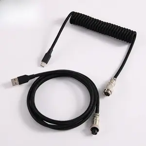Keyboard Cable GX12 USB2.0 Aviation Connector Wires For Pc Data Cable Type C Computer Hardware Interface Accessories, Type C Wired, Data Sync Cable