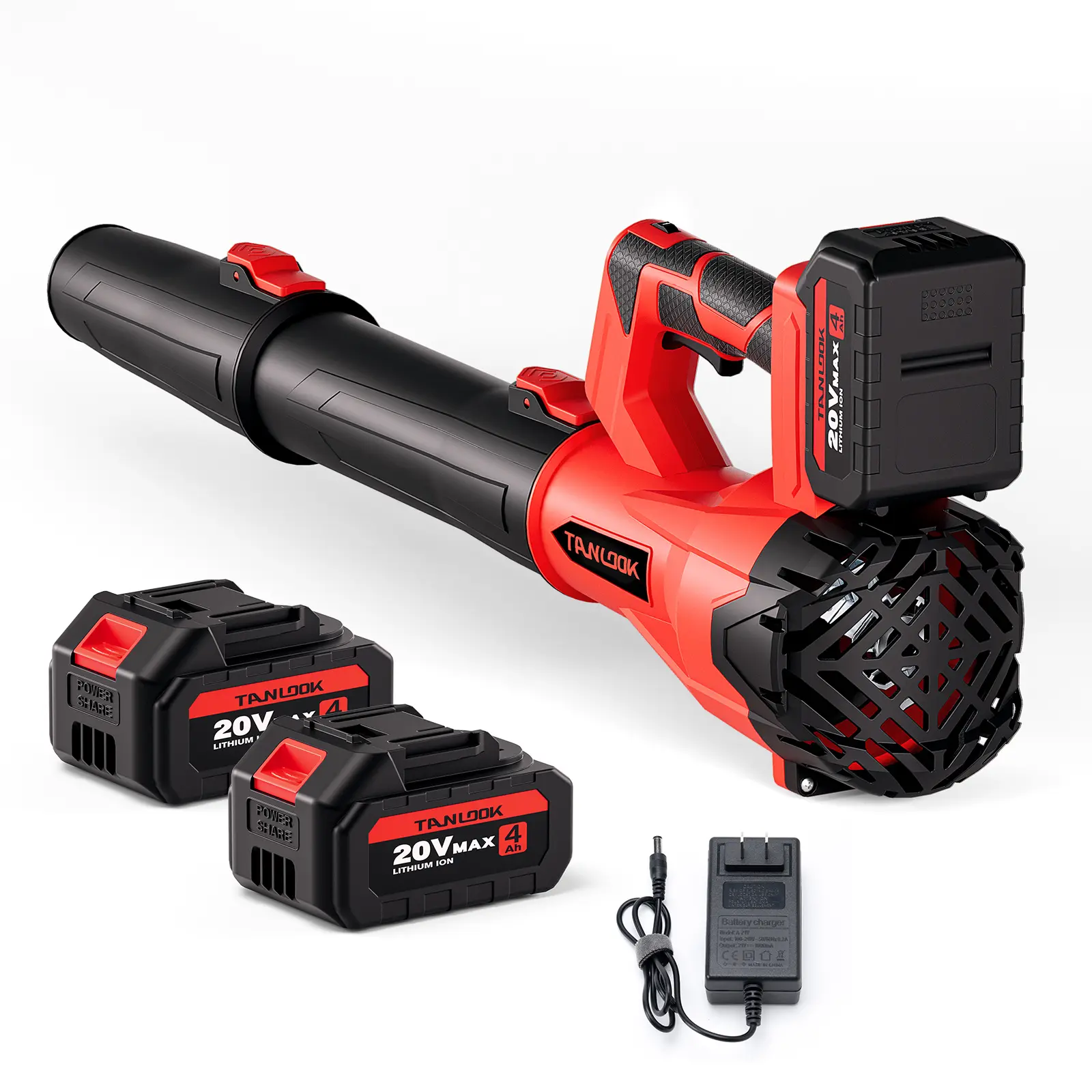 TANLOOK High-Power Electric Leaf Blower - 580 CFM 160 MPH, 2×4Ah Batteries Included, Speed Adjustable - High Airflow for Blowing Leaves & Snow - Ideal Garden Tool for Autumn/Winter Care HC7