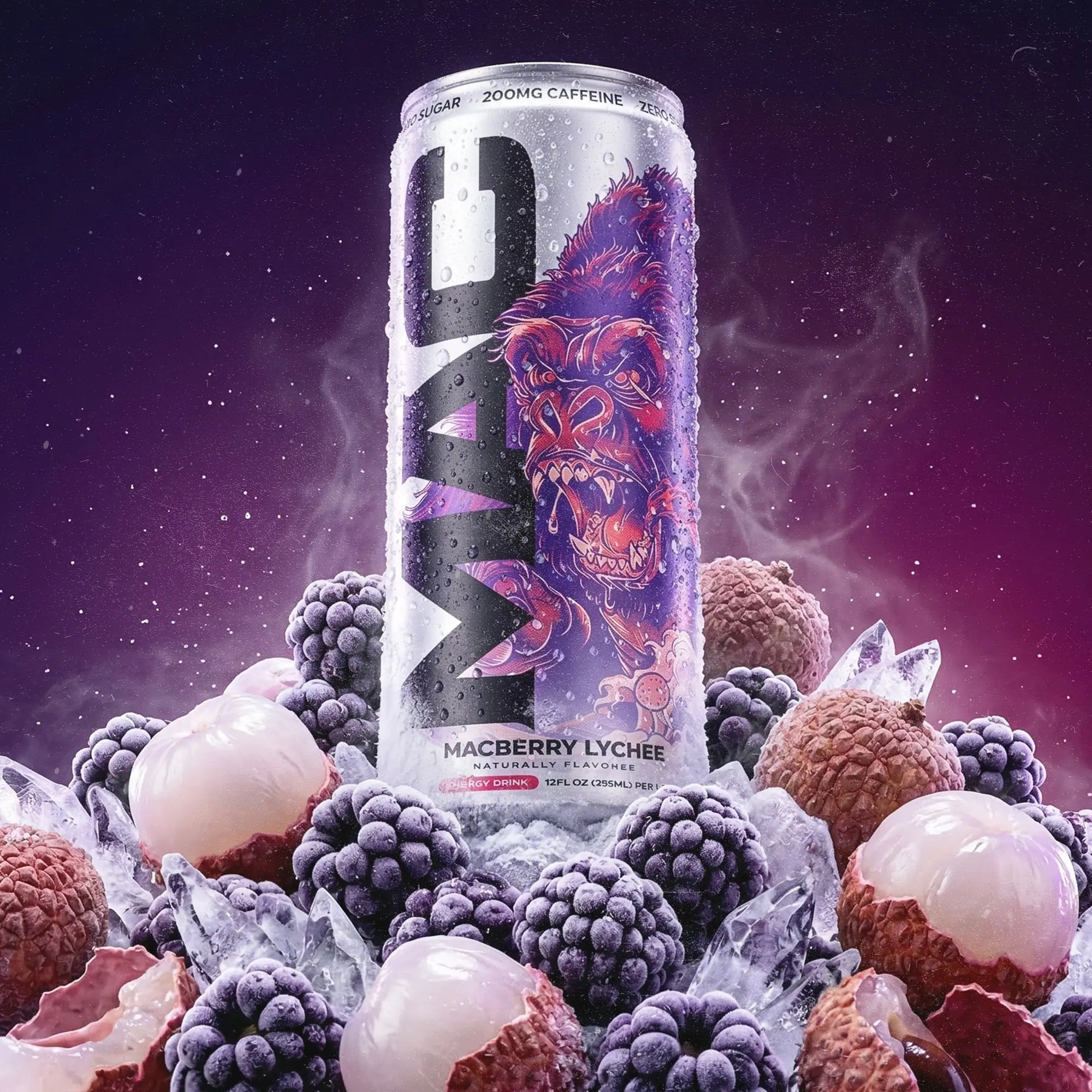 MAC Energy Macberry Lychee - Caffeinated Energy Drinks - 12 Pack By Conor McGregor