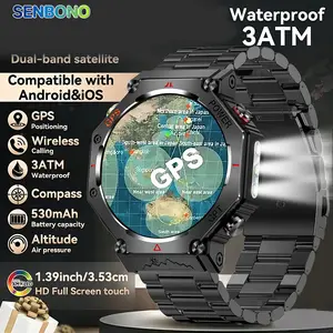 SENBONO 1.39-inch Touchscreen Smartwatch: 530mAh Long-Lasting Battery, 3ATM Water Resistance, Supports 100+ Sports Modes & Fitness Tracking — GPT Sports Smartwatch for Men