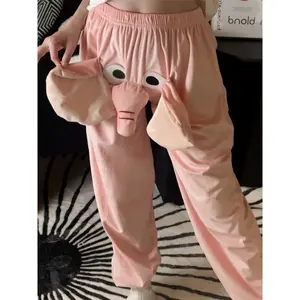 Cute And Fun Elephant Trunks, Christmas, Birthday Gifts, Men's Pants That Can Be Worn All Year Round, Comfortable Sleeping Pants For Home, Unisex For Both Men And Women Pink Pajama