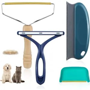 Pet Hair Remover - 4 Pack Dog Cat Hair Remover for Couch Furnitures, Reusable Lint Remover Shaver Portable Carpet Rake Scraper Brush