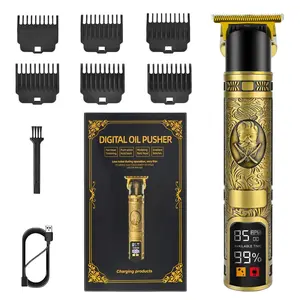Professional Hair Clipper with LED Display, Electric Shaver, Beard Trimmer, Trimmer and Shaver, USB-C Charging, Long Hair Trimmer, Rechargeable Hair Clipper, 6 Attachments Set