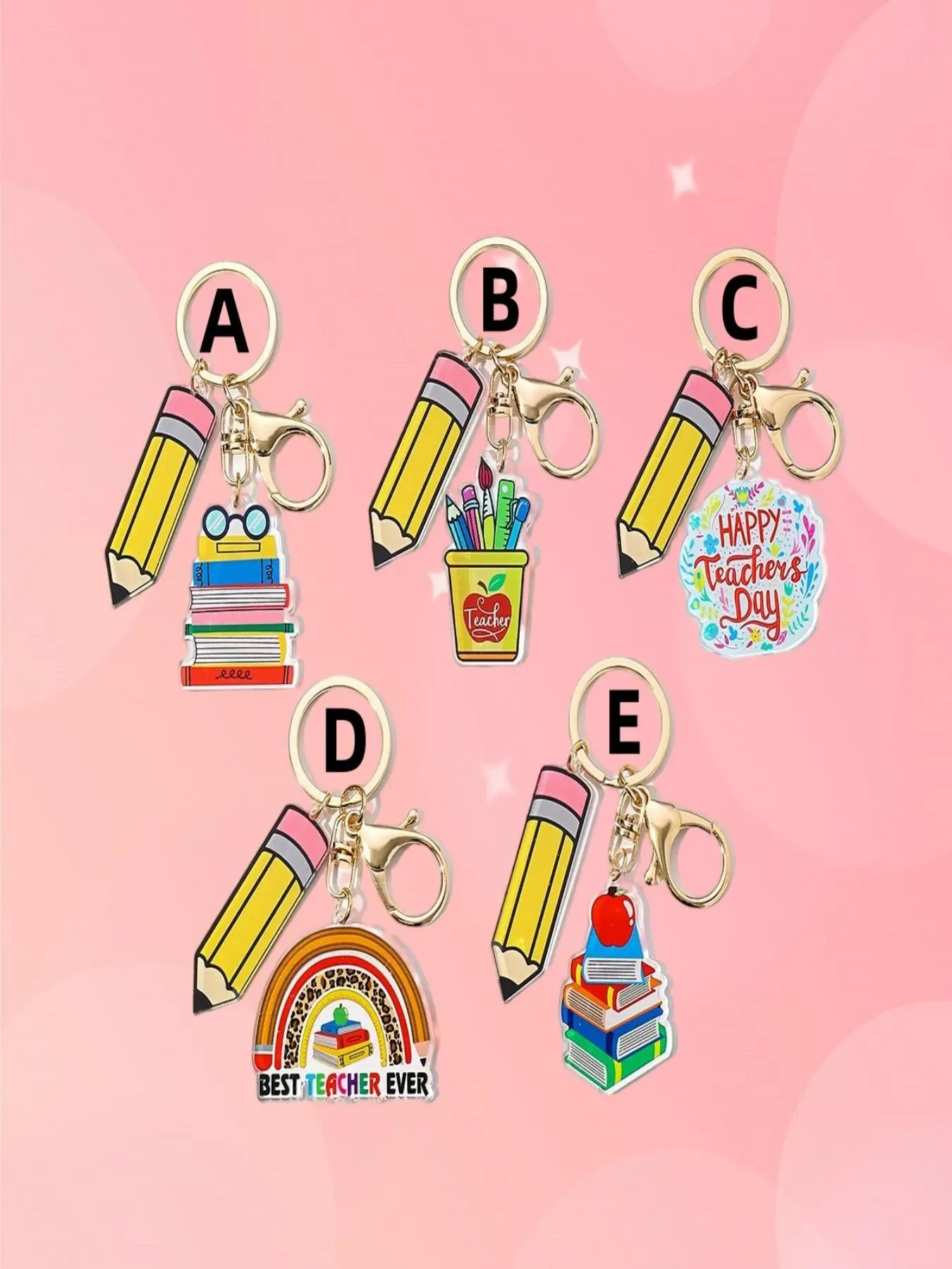 Pencil Shaped Keychain, Cute Pencil Keychain for Teacher, Fashion Accessories for Women & Men, Perfect Teacher's Day Gift