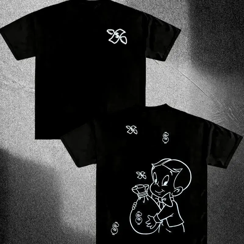 Richie Rich T-Shirt, Vintage Cartoon Money Graphic Tee, Funny Retro Streetwear Top, Viral TikTok Shirt,For Men, For Women