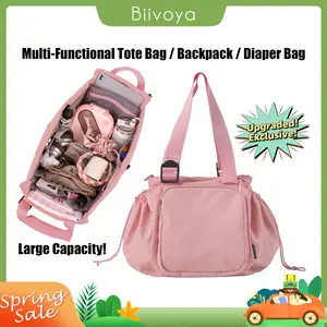 【BIIVOYA】 Multi-Functional Women's Bag: Expandable Large Capacity Mommy Diaper Bag, Travel Backpack & Commuter Tote with Multiple Compartments for Daily & Holiday Use.