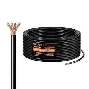 VEVOR 10 AWG THHN Wire, 19-Stranded, 100 OFC Copper Electrical Building Wire with Nylon Jacket, Rated for Up to 600 Volts, for Indoor Outdoor Use, Commercial, Industrial, Residential, Red (50 ft)VEVOR Super Brand Day
