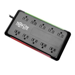 Tripp Lite 6 ft. Cord Surge Protector - 10-Outlet Electronics Accessory, Audio & Video Room Accessory - Black, Accessories, Room Accessories