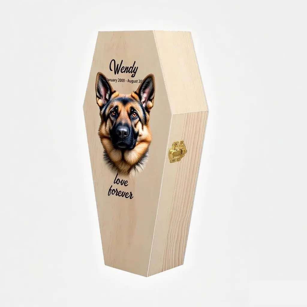 Everlasting Pet Urn for Ashes, Solid Wood Memorial Box for Cats & Small Pets, Custom Engraved Pet Photo Keepsake