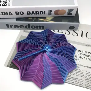 3D Printed Retractable Fractal Hexagon Fidget Toy Interlocking Layers Smooth Spinning Sensory Tool Stress Relief Fidget for Focus Mindfulness Adults Teens Cross-Border Christmas Birthday Gift Multi-Color