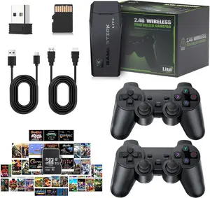 Newest Retro Game Console, 20000+Games  Home Video Game Console with 2 Handles, 64G HDMI TV Plug and Play PSP Arcade Stick, Support Dual TV Output, Gift for Kids & Adults