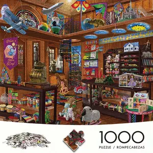 Adult Mini Puzzle Box (1000-Piece), Retro Toy Store, High-Quality Stress Relief Game, DIY Home Decor, Brain Challenge Gift