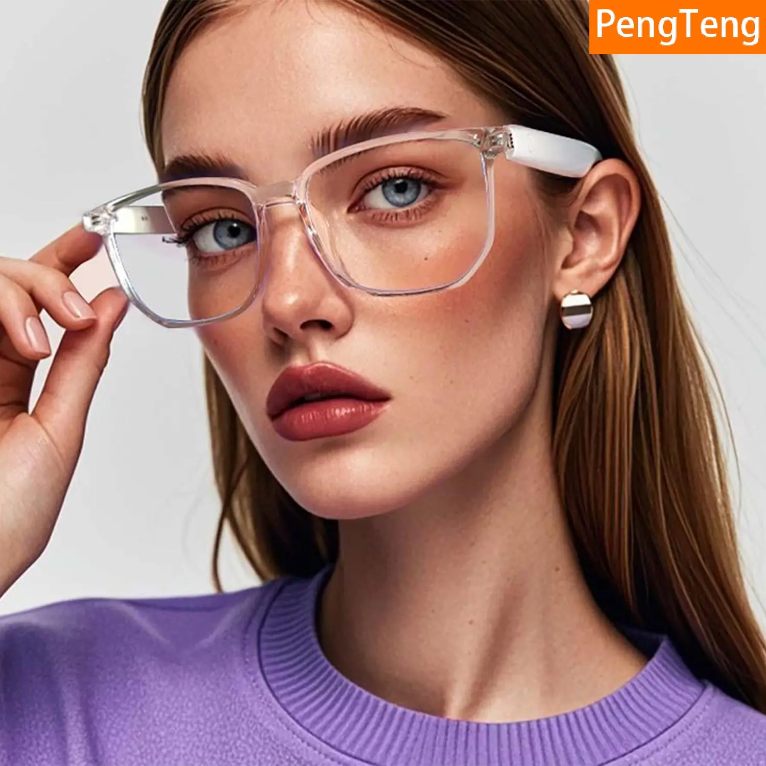 Smart Glasses with Dual Boards, Magnetic Charging, Classic Transparent Tr90 Frame, Decorative Lens, Perfect Holiday Gift, Wearable Smart Glasses, Wireless Glasses, Smart Eyewear, Wearable Tech Glasses