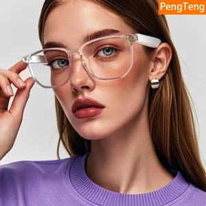 Smart Glasses with Dual Boards, Magnetic Charging, Classic Transparent Tr90 Frame, Decorative Lens, Perfect Holiday Gift, Wearable Smart Glasses, Wireless Glasses, Smart Eyewear