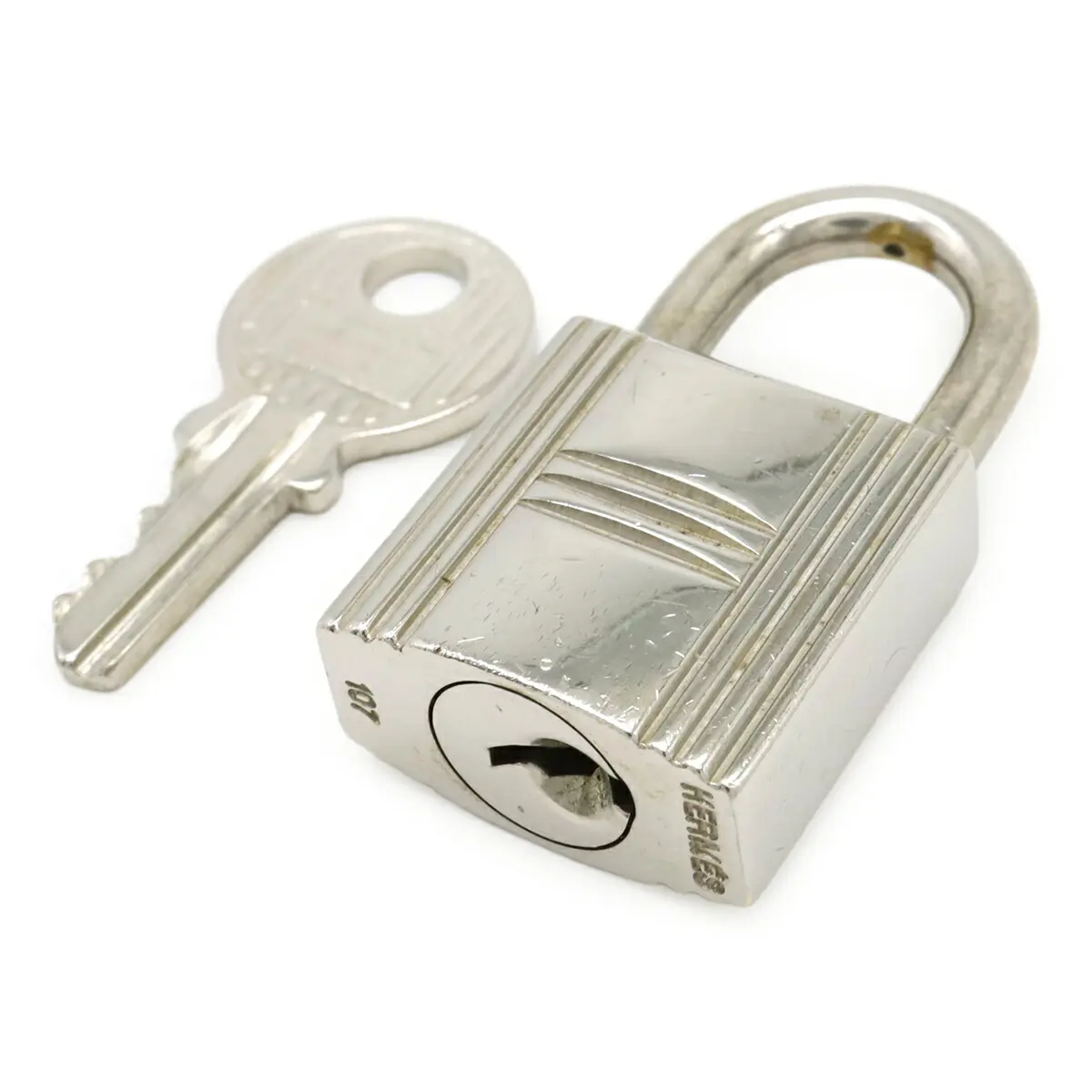 Pre-owned HERMÈS Zinc Alloy Small Leather Goods Hermes Metal Padlock