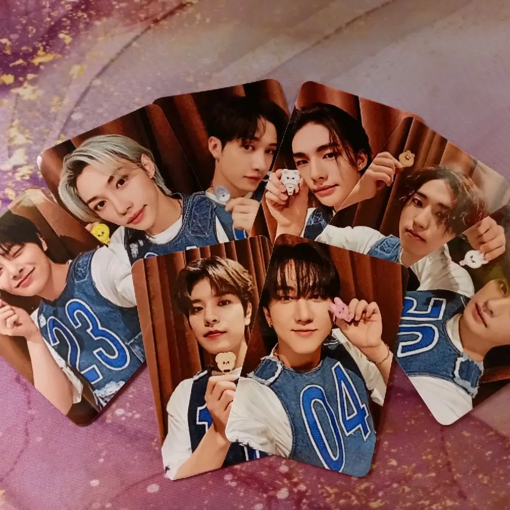 Eunique Creations K-Pop Photocard Bias Pack with Stickers, Photos, Sleeves & Protectors - Standard 8 Members Photocards, Free Fun Items Included