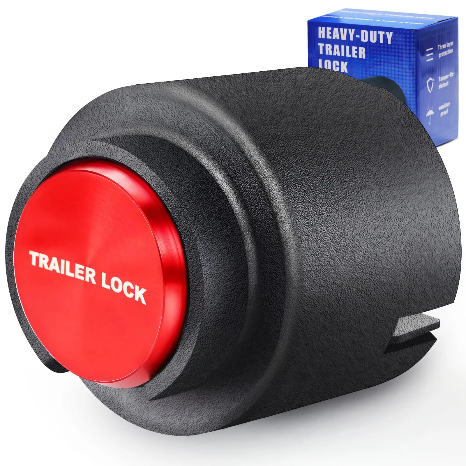 Trailer Lock for 1-7/8", 2",2-5/16" & Bulldog Couplers, Heavy-Duty Hardened Steel Trailer Tongue Locks with Fully Covered Anti-Theft Design, Powder-Coated for Weather Resistance, Vehicle Accessories, Full Coverage
