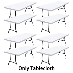 8 pack of classic flexible table covers, easy to clean and multi-color optional, suitable for daily, party, banquet, courtyard, outdoor, park and other occasions