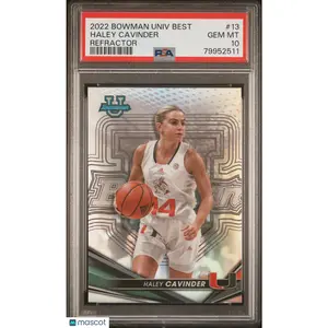 2022 BOWMAN UNIVERSITY BEST 13 HALEY CAVINDER REFRACTOR PSA 10 GEM MINT