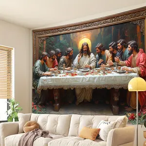 Vintage 3D The Last Supper Tapestry Wall Hanging for Living Room, Bedroom, Office - Polyester Home Decor Without Electricity, Featherless, Fits Most Occasions cash envelope