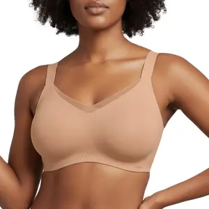 HSIA Women's Airy Mesh Crossover Wirefree Bra - Soft Smooth Fabric, Comfortable Fit, Breathable, Jelly Seamless, Lightly Lined, Basic Everyday Underwear with Straps
