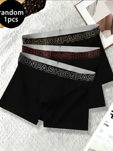 Men's Knitted Elastic Underwear, Comfortable Breathable Design, Perfect Fit for Sports and Daily Wear, Random Colors, 1-8 Pieces Set