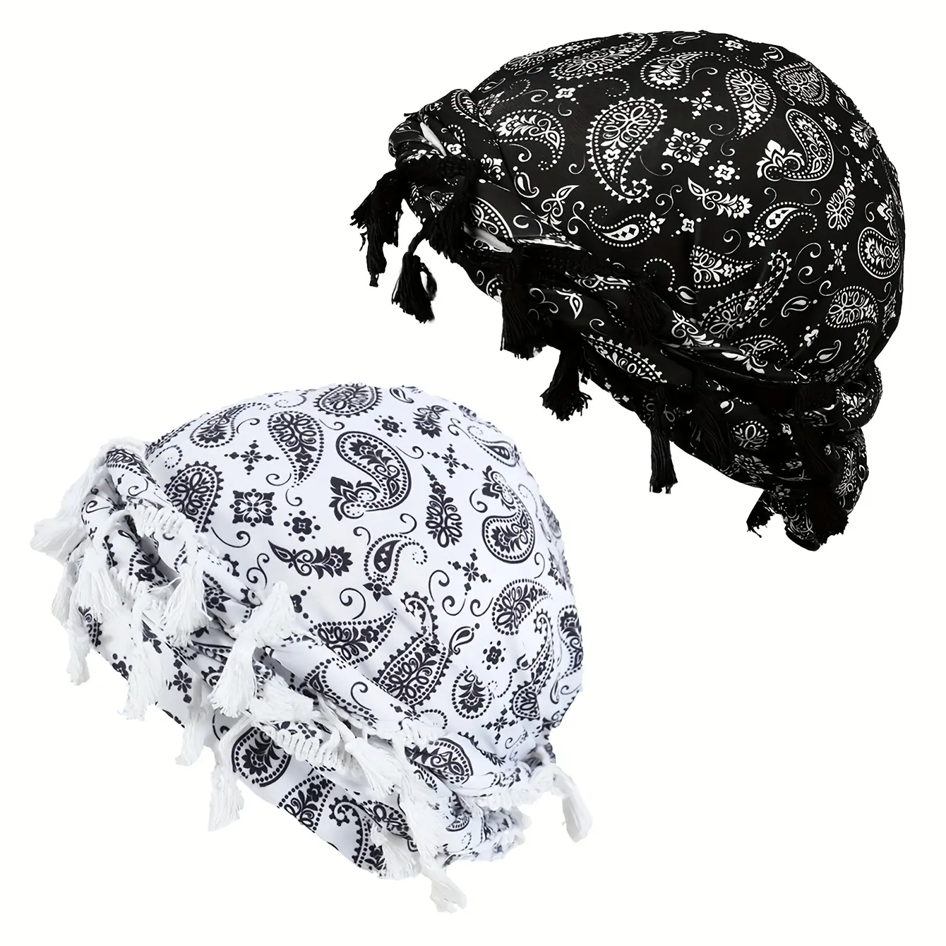 2-Piece Paisley Print Pirate Hats Sets, Multiple Colors, Multiple Styles, Durable Fabric Fashion Accessory, Two Piece Sets