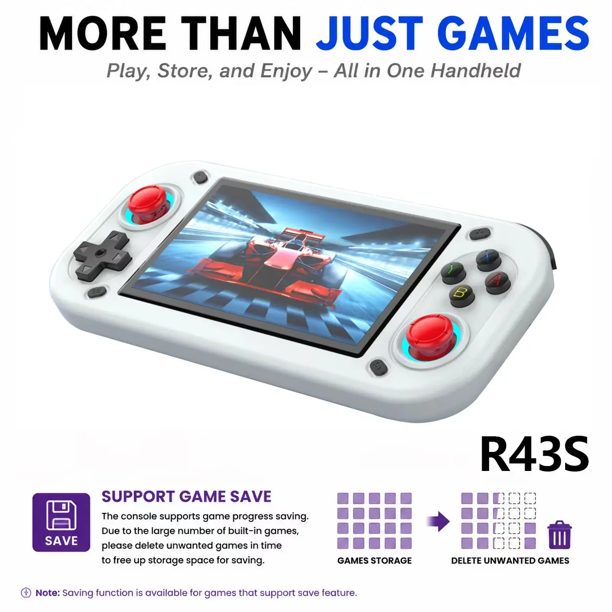 R43S Retro Handheld Game Player Preloaded 20000+ Retro Games, 4.3" IPS Display, Linux Open Source Emulator, HDMI TV Output, Portable Pocket Console 128GB – Perfect Gift for Retro Gamers