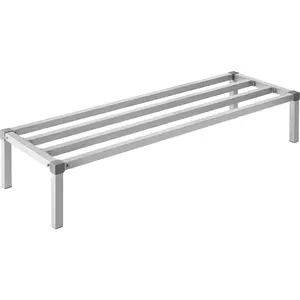 Newly Upgraded Aluminum Dunnage Rack Stationary Storage Rack 60-Inch By 20-Inch By 12-Inch Heavy-Duty Metal Frame, Durable Construction, High Load Capacity, Ideal For Warehouse, Garage, Basement Organization And Pallet Storage