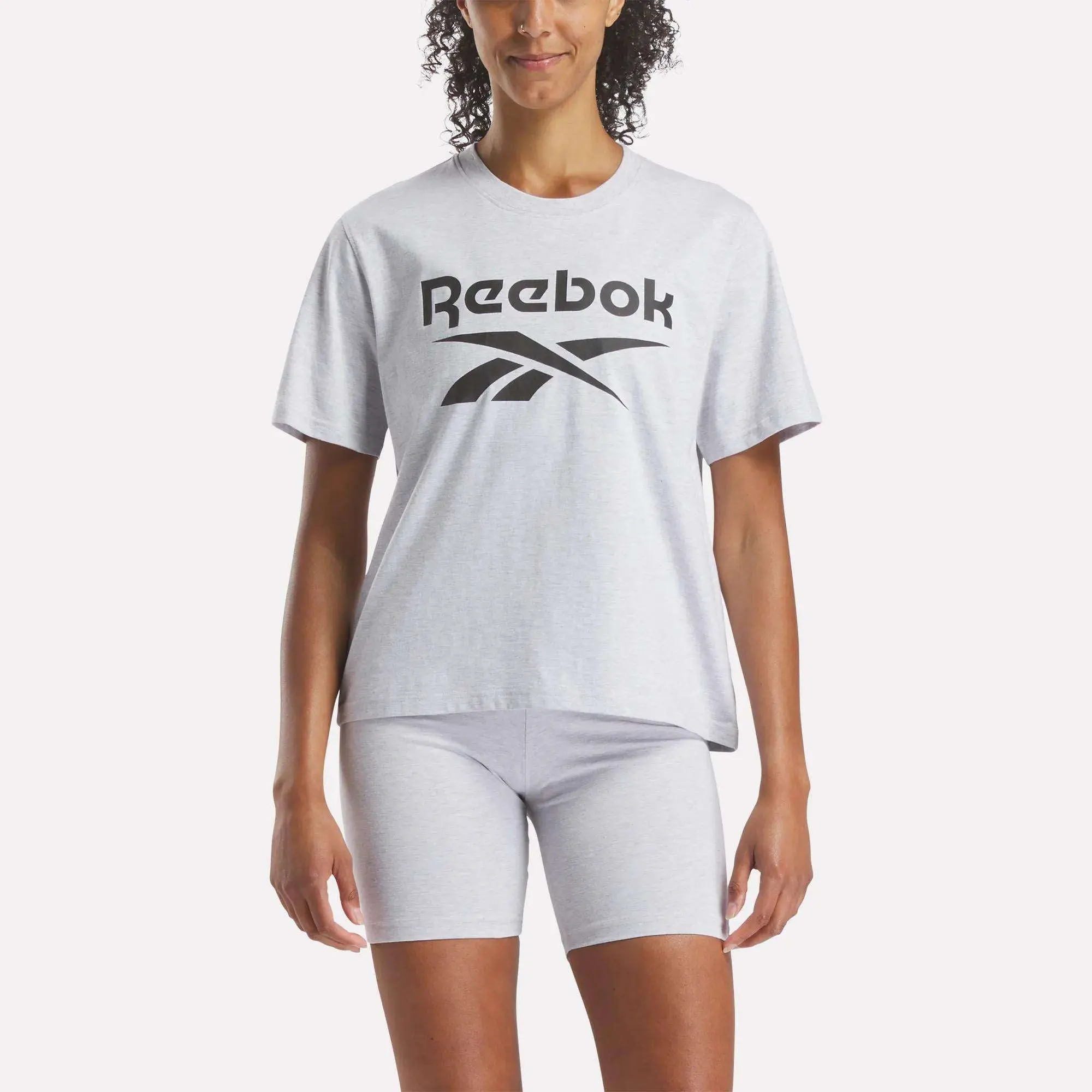 Reebok Women's Big Logo Oversized Crew Short Sleeve Tee