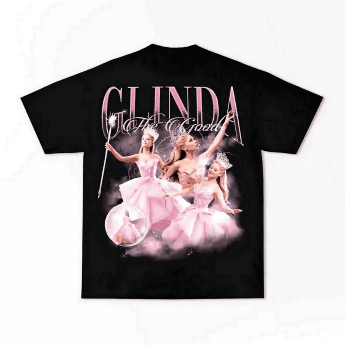 Women's Vintage Graphic Tee, Glinda Wicked 2024 Movie Print, Comfortable Short Sleeve Top in Soft Cotton, Style, T-Shirt, Athletic, Movie Theme, Casual Tee, Graphic Print, Crew Neck, Unisex Cut, O-Neck, All Seasons