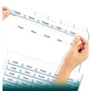 Avery 11436 Index Maker Clear Label Punched Dividers Five-Tab Letter White Five Sets
