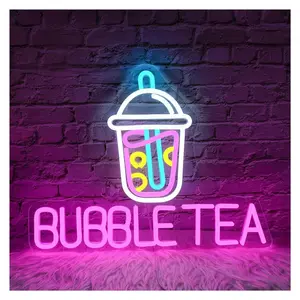 Milk tea cup neon light illuminated beverage cup atmosphere decoration light LED shape illuminated pattern light billboard