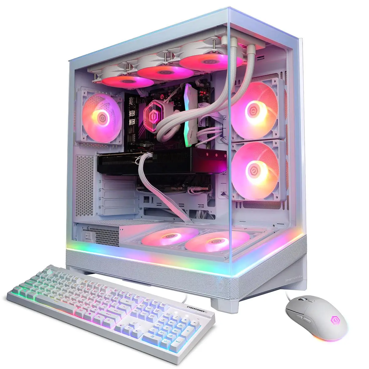 CyberPowerPC Gamer Supreme Liquid Cooled Gaming Desktop Computer, AMD Ryzen 7 9850X3D 4.7GHz, 32GB RAM, 2TB SSD, NVIDIA GeForce RTX 5070 Ti 16GB, Windows 11 Home, White